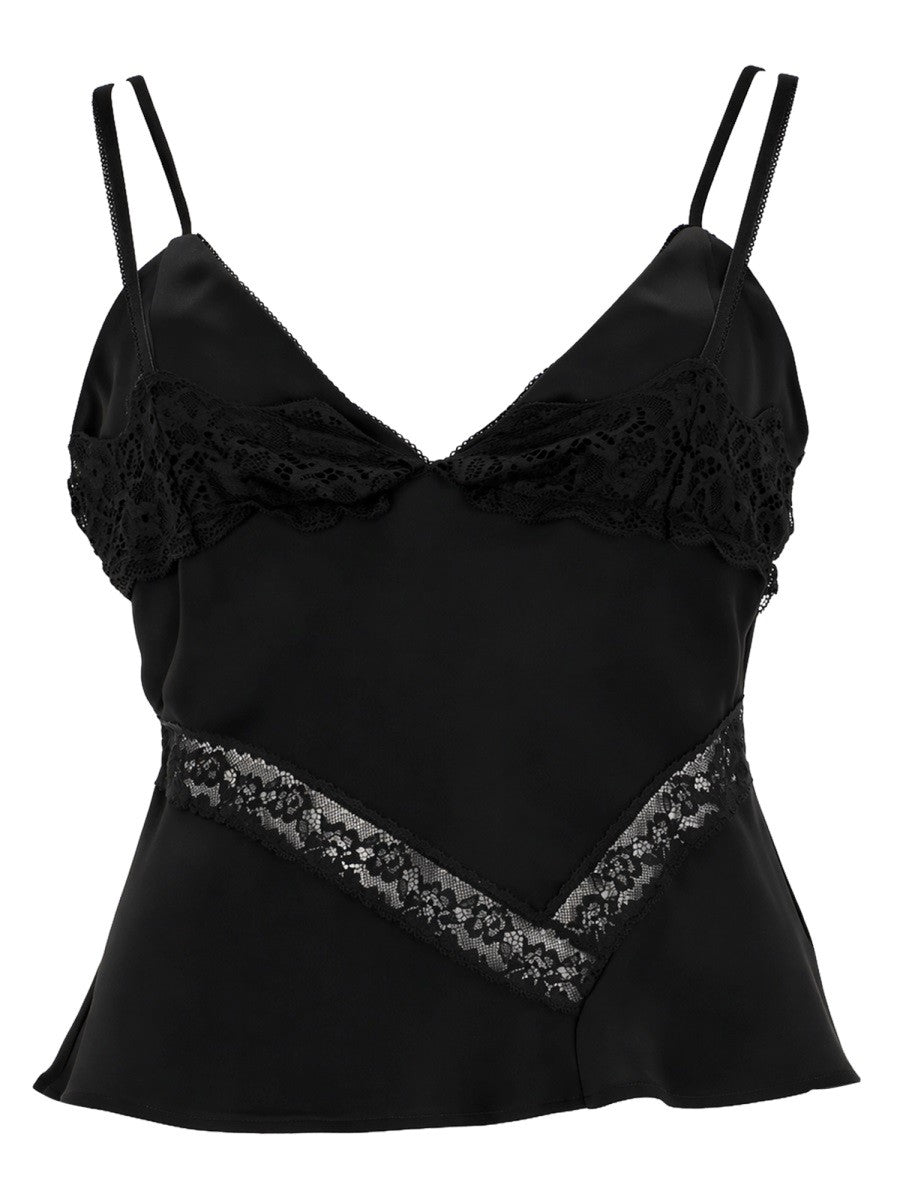 msgm msgm - TOP CON DETTAGLI IN PIZZO