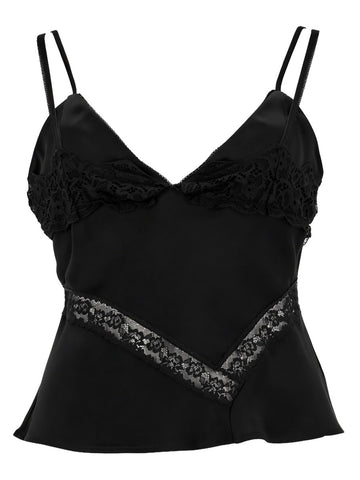 msgm msgm - TOP CON DETTAGLI IN PIZZO