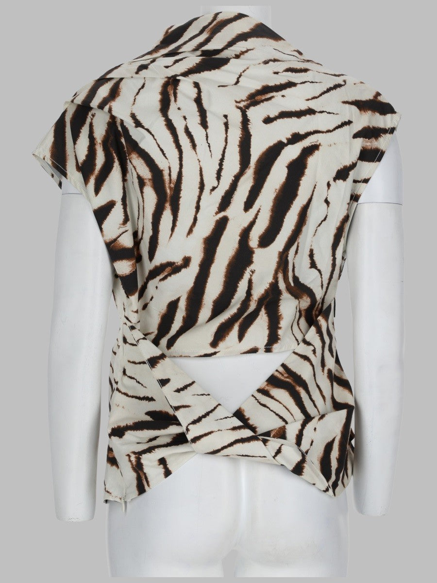 GANNI GANNI - TOP CON STAMPA ANIMALIER