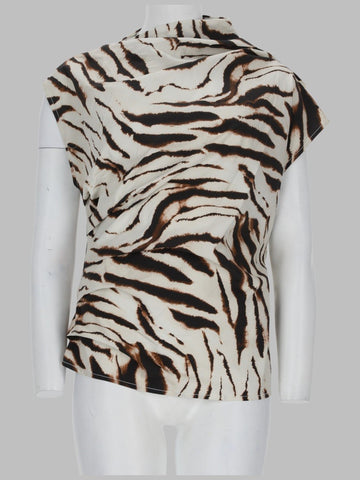 GANNI GANNI - TOP CON STAMPA ANIMALIER