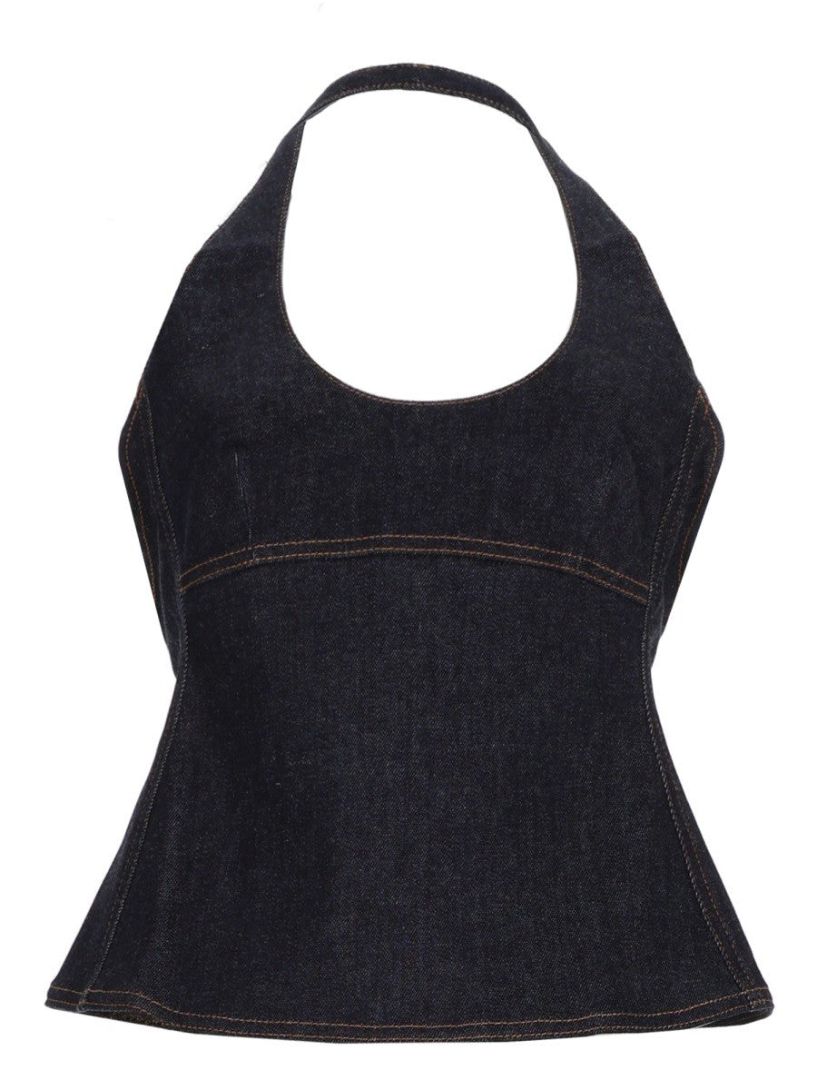 JACQUEMUS TOP "LAVOIR" IN DENIM