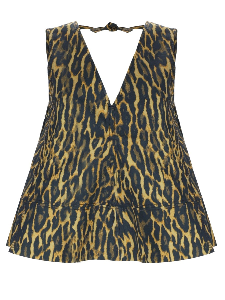 GANNI - TOP "LEOPARD" top-leopard
