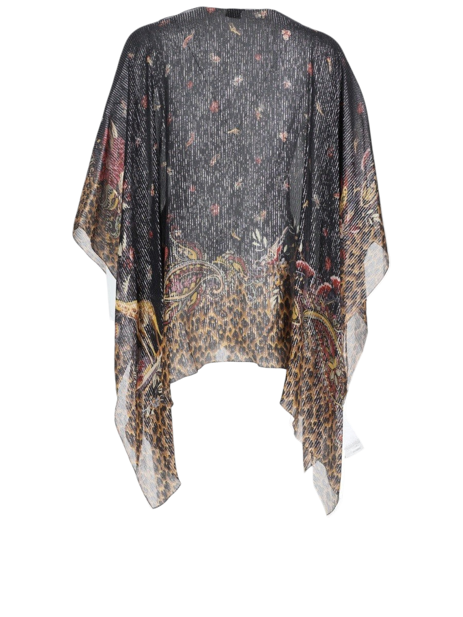 Etro - Striped Paisley Motif Silk Poncho Top MULTICOLOUR UNI