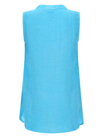 120% LINO - TOP SMANICATO A CAMICIA