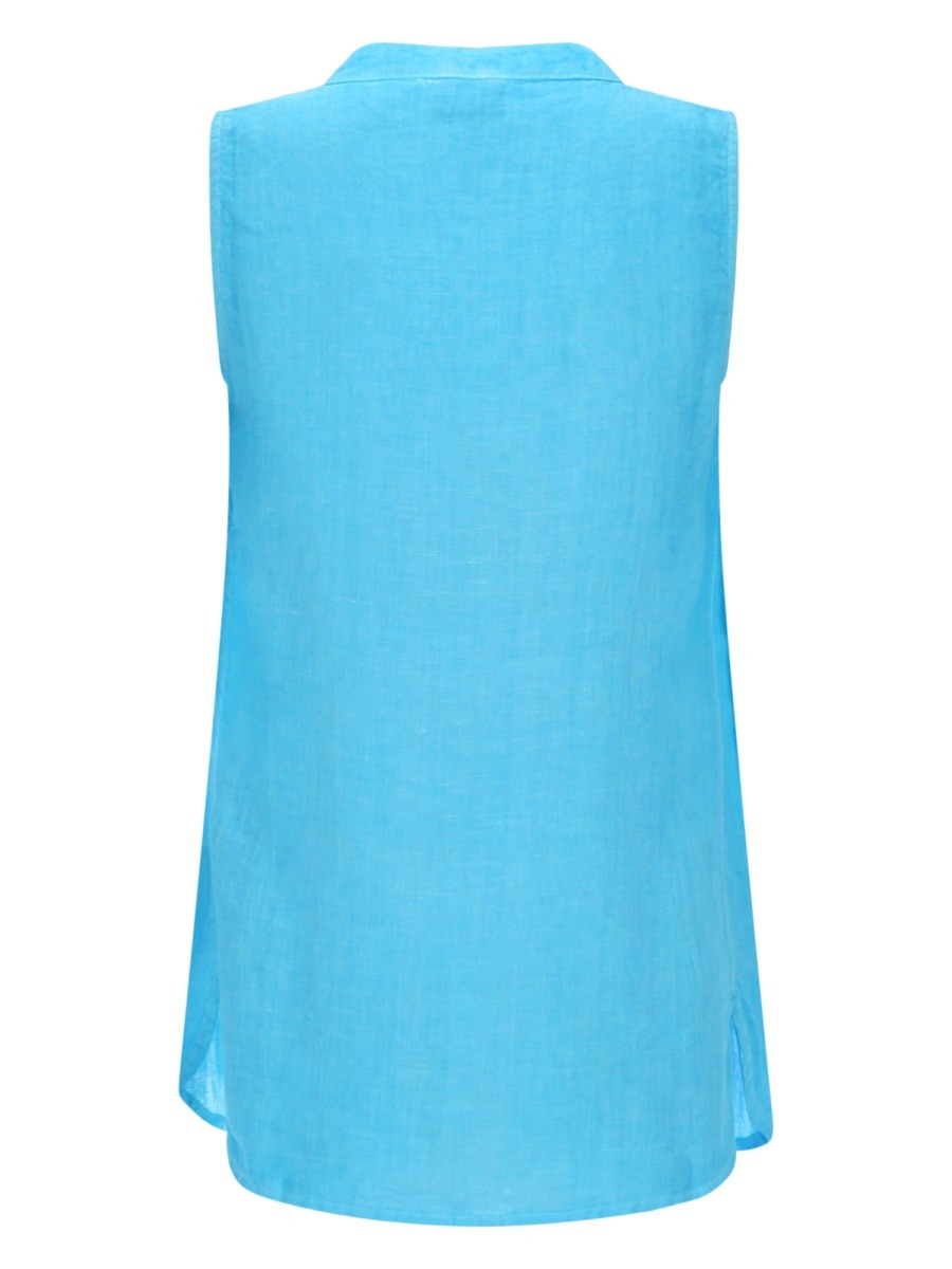 120% LINO - TOP SMANICATO A CAMICIA