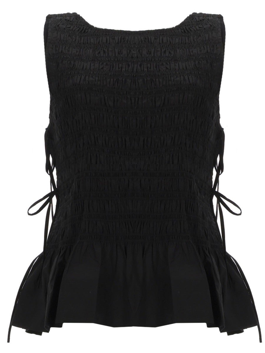GANNI GANNI - TOP "SMOCK" CON LACCI