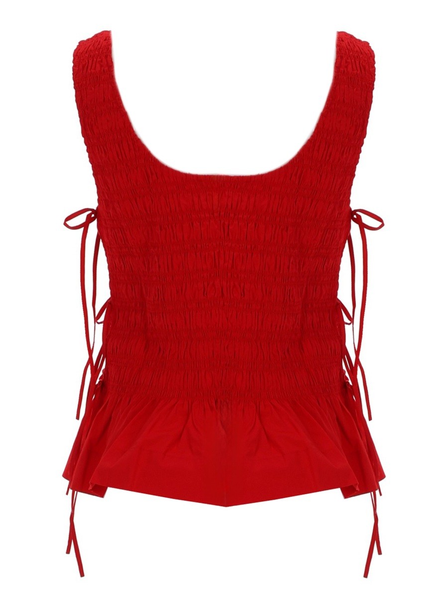 GANNI - TOP "SMOCK" CON LACCI
