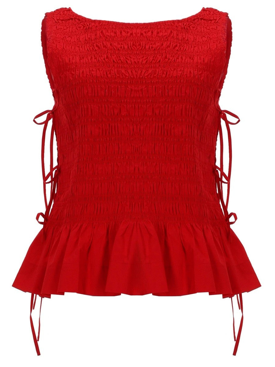 GANNI GANNI - TOP "SMOCK" CON LACCI