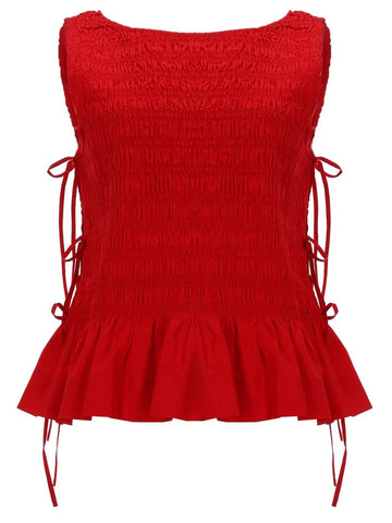 GANNI GANNI - TOP "SMOCK" CON LACCI