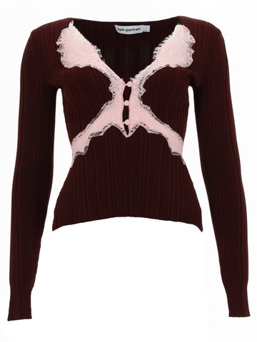 SELF-PORTRAIT - TOP WITH LACE DETAILS top-with-lace-details