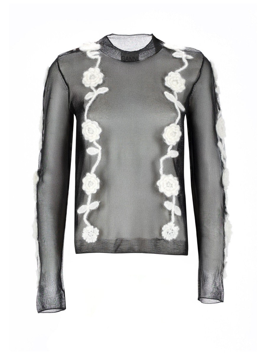 GANNI TOPS IN MESH