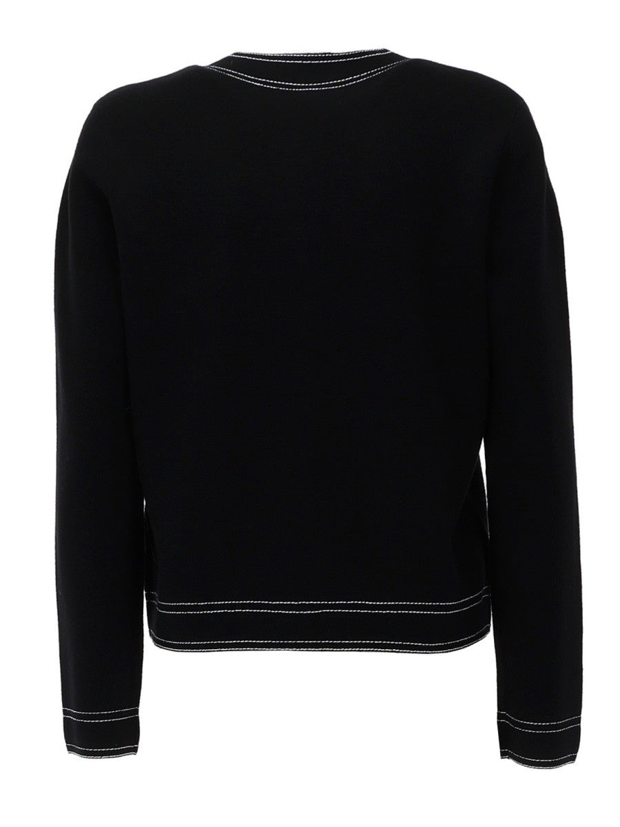 TOPSTITCHED CARDIGAN