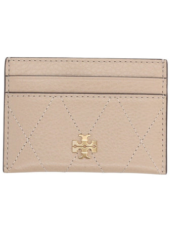 Tory Burch - Charlie Quilted Card Holder - Beige tory-burch-charlie-quilted-card-holder-beige-front-logo-jpg