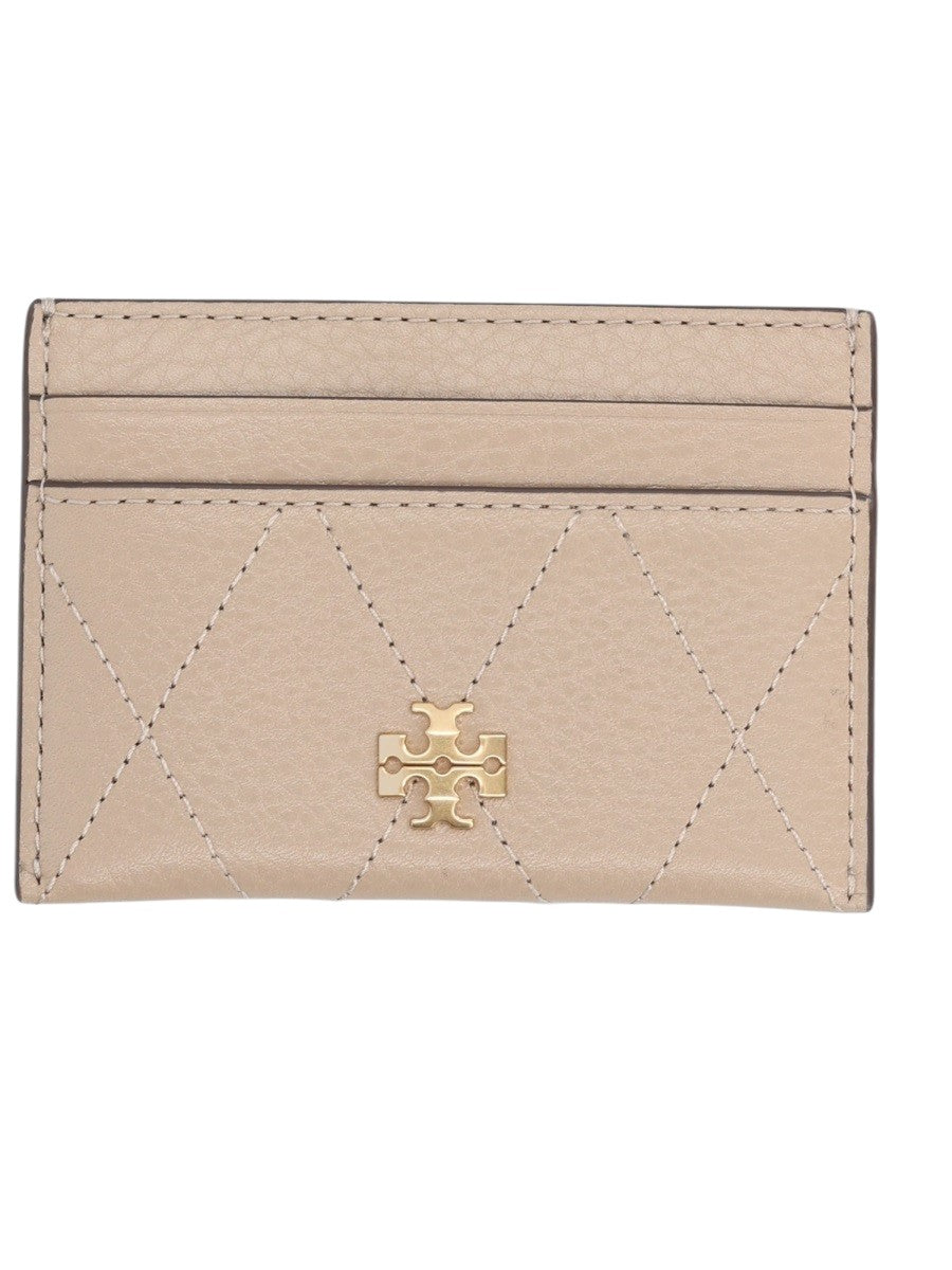 Tory Burch - Charlie Quilted Card Holder - Beige tory-burch-charlie-quilted-card-holder-beige-front-logo-jpg