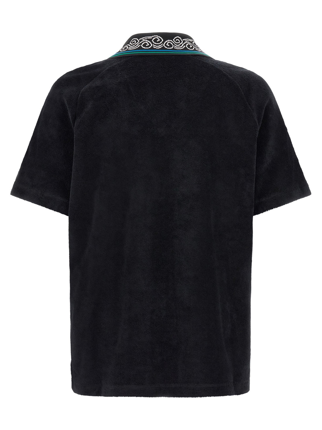 CASABLANCA - 'Towelling' jacquard polo shirt Black