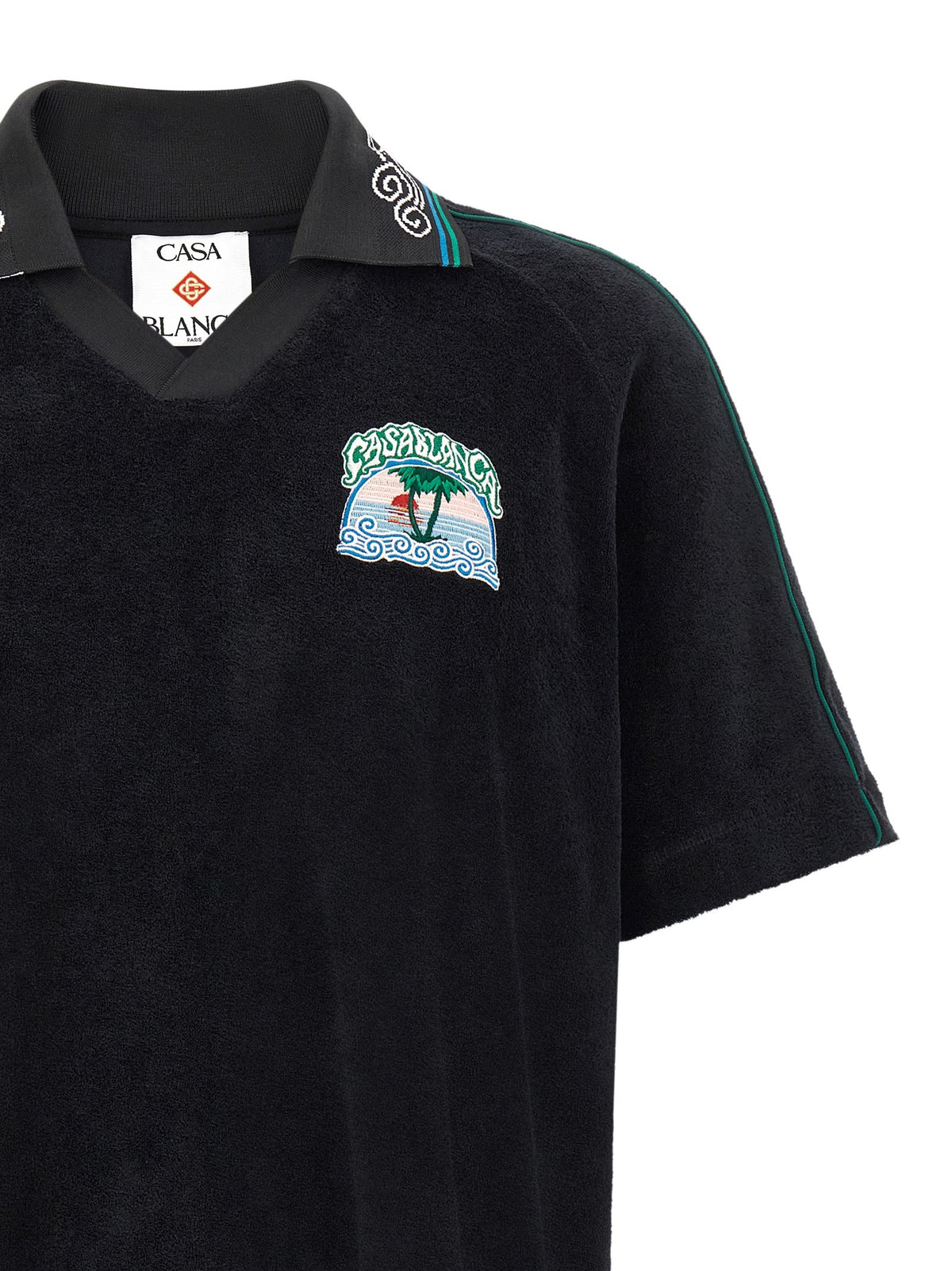 CASABLANCA - 'Towelling' jacquard polo shirt