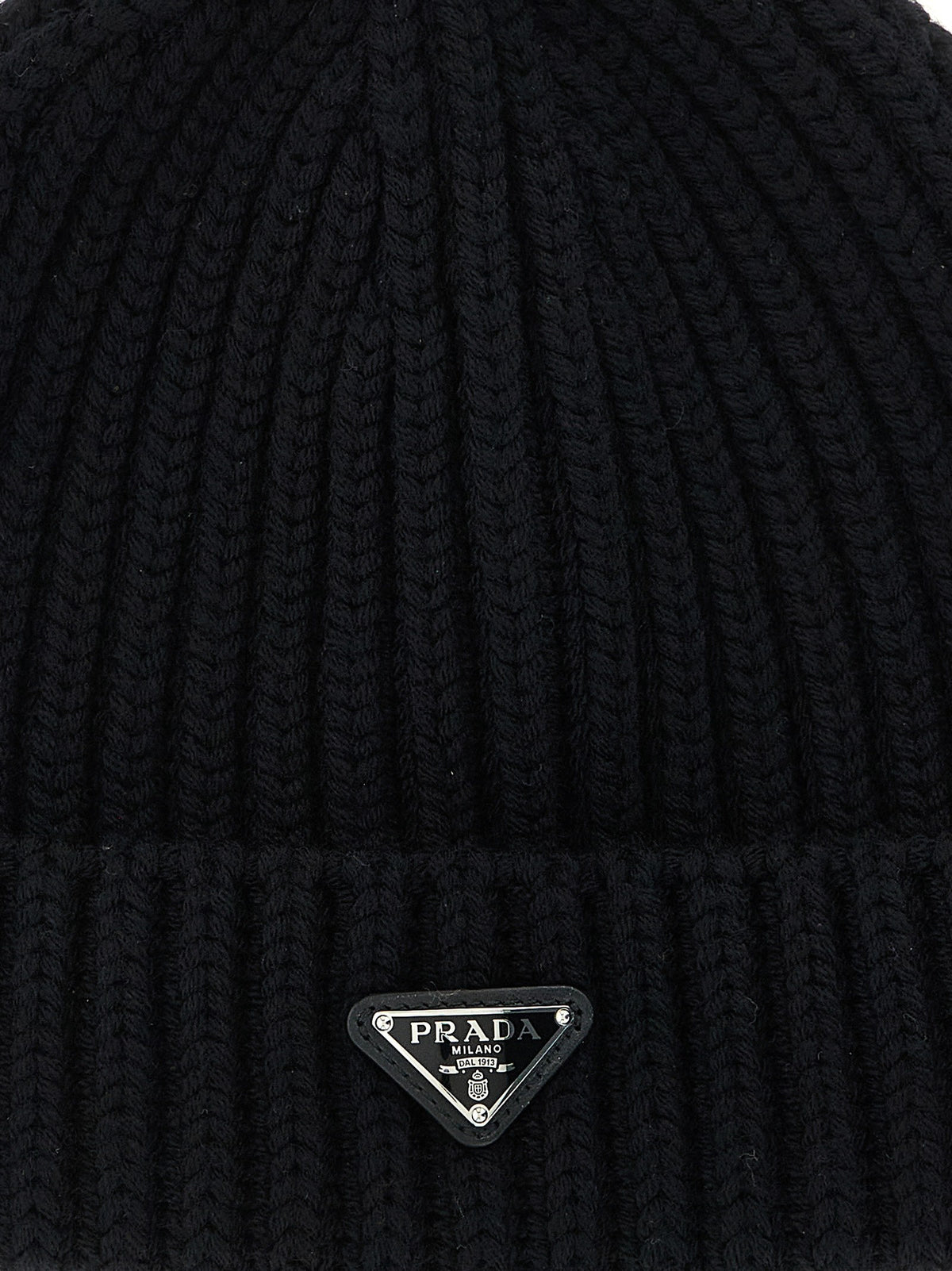 PRADA - Triangle logo beanie