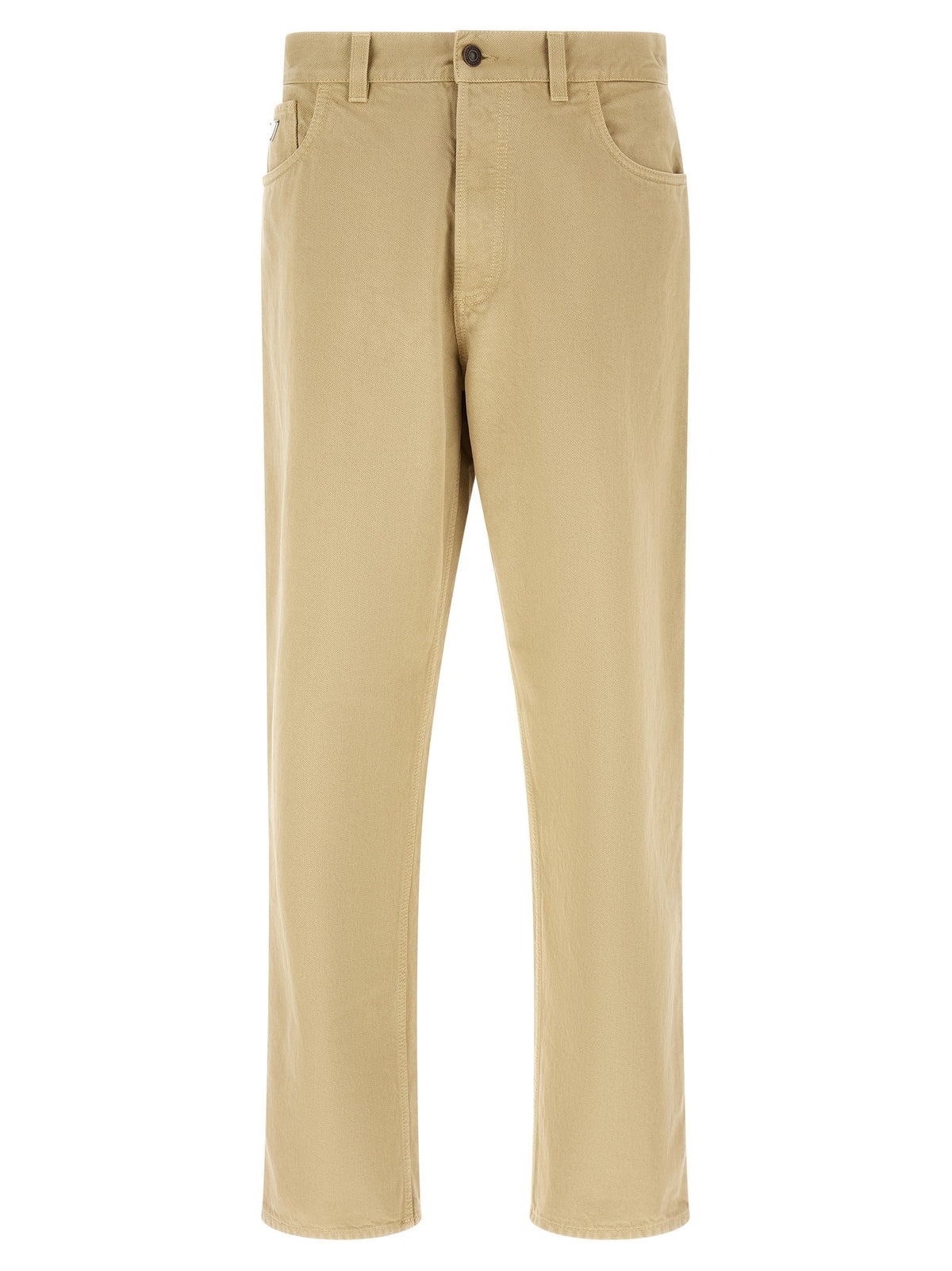 PRADA - Triangle logo jeans beige
