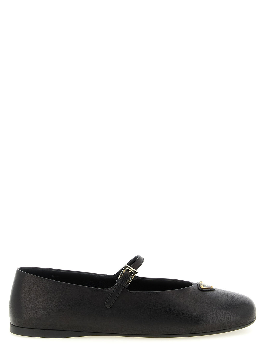PRADA - Triangle logo nappa ballet flats Black
