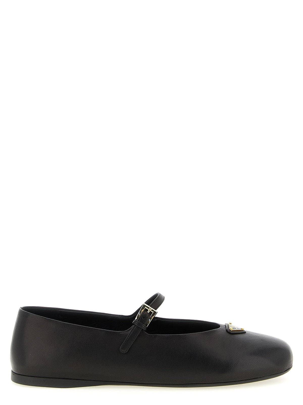 PRADA - Triangle logo nappa ballet flats Black