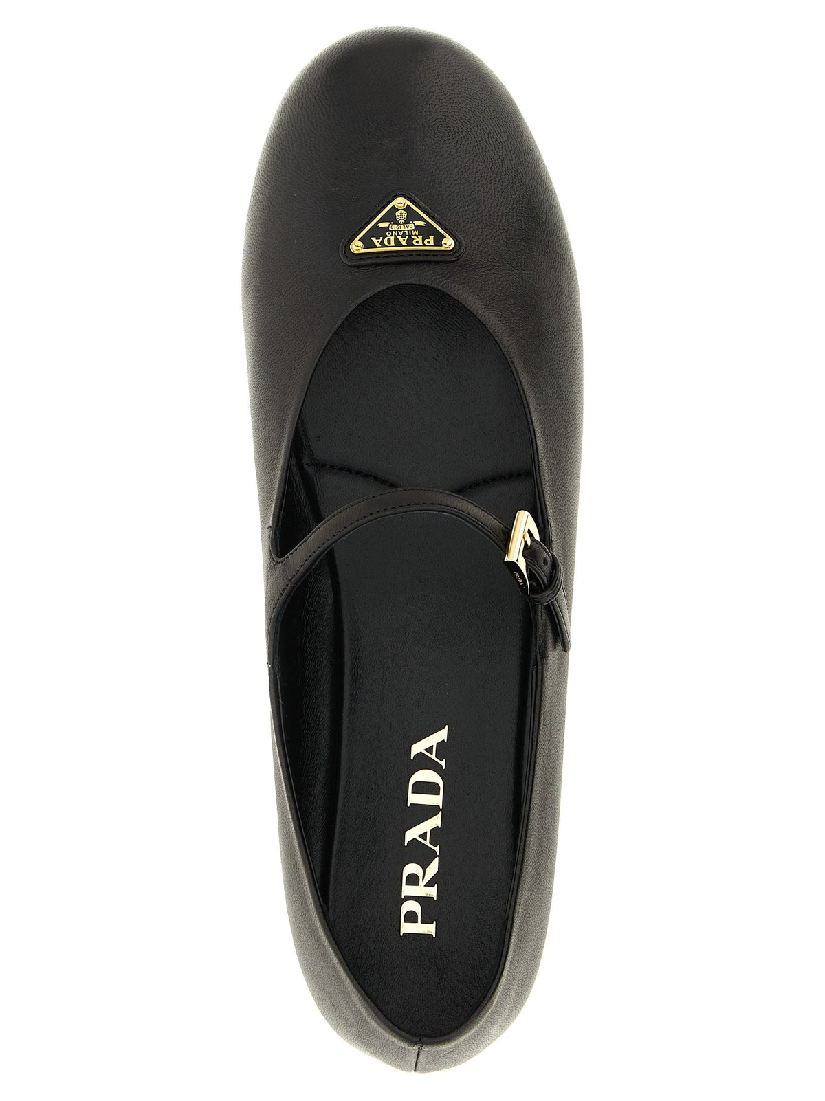 PRADA - Triangle logo nappa ballet flats