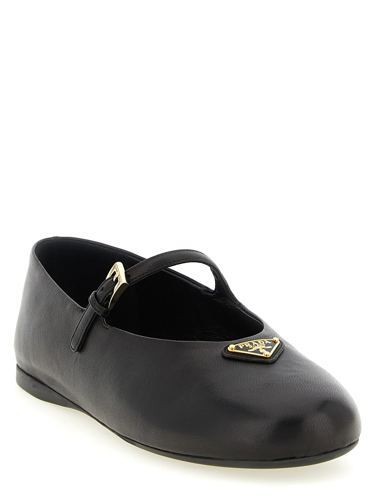 PRADA - Triangle logo nappa ballet flats