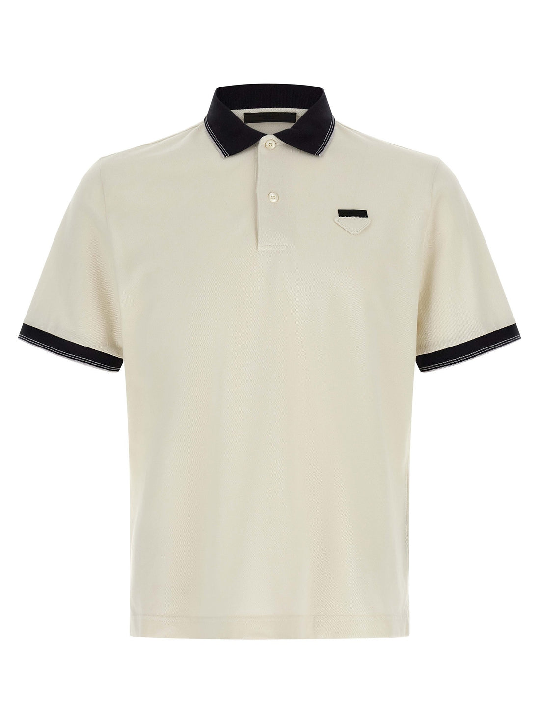 PRADA - Triangle logo polo shirt White Black