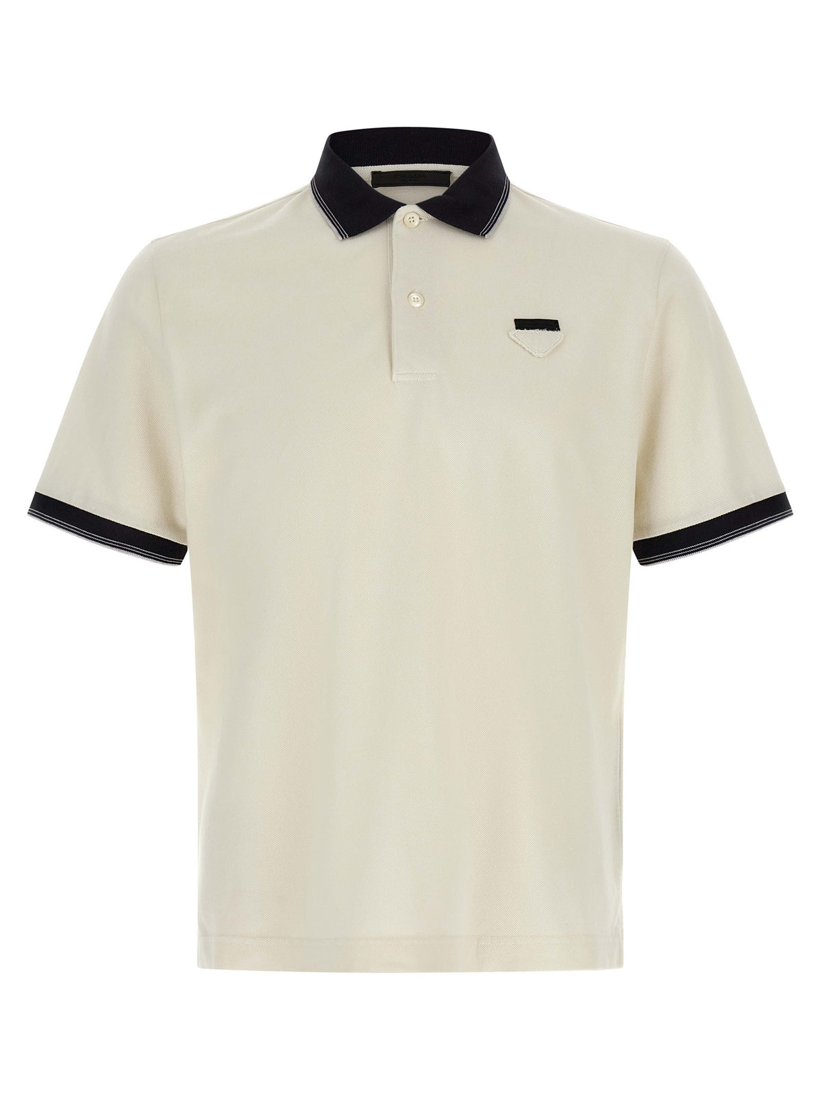 PRADA - Triangle logo polo shirt White Black