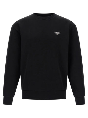 PRADA - Triangle logo sweatshirt Black