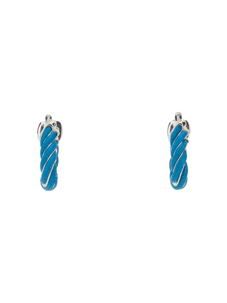 TRIANGULAR TWIST HOOP EARRINGS