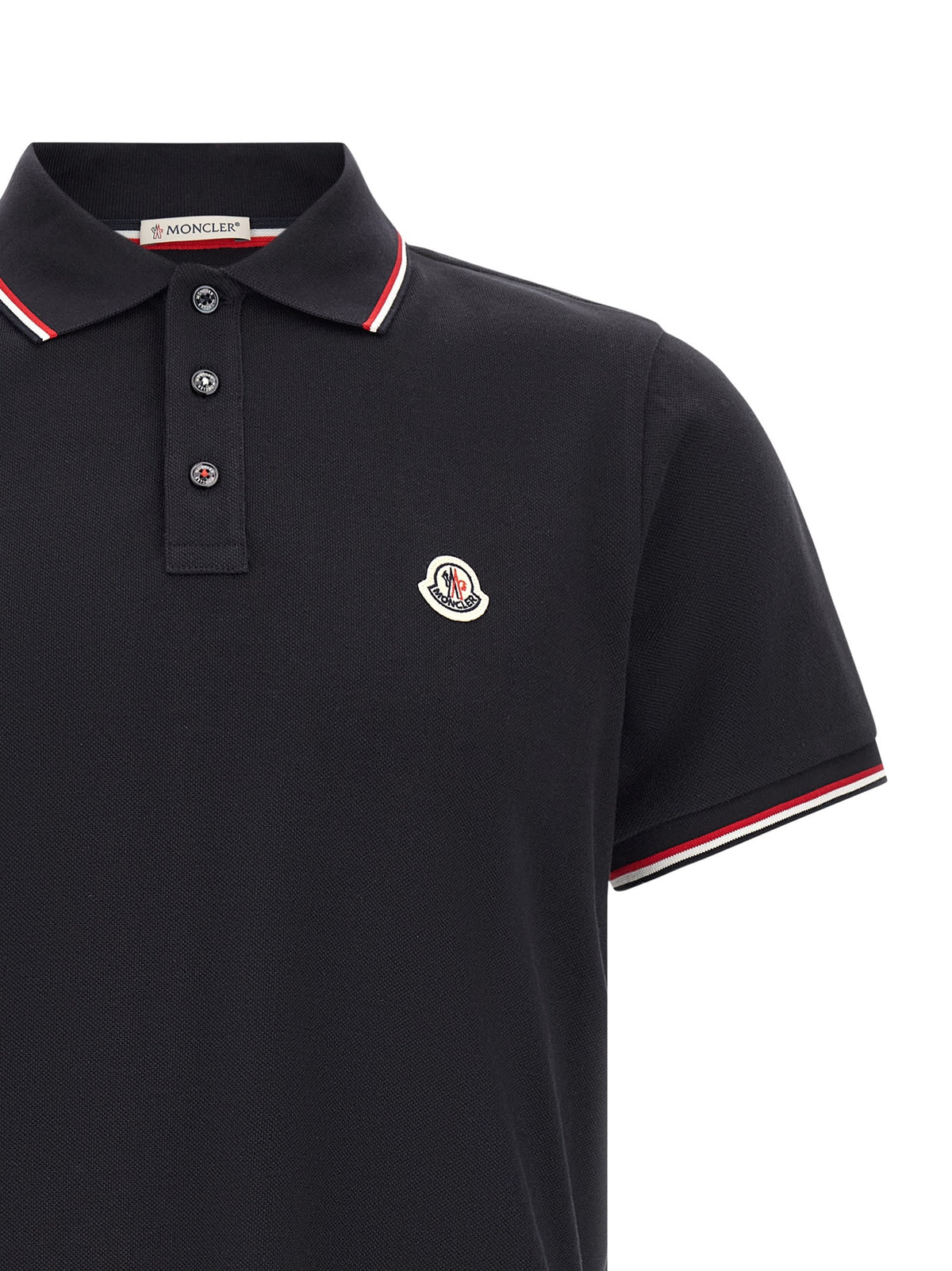 Moncler - Tricolor trim polo shirt