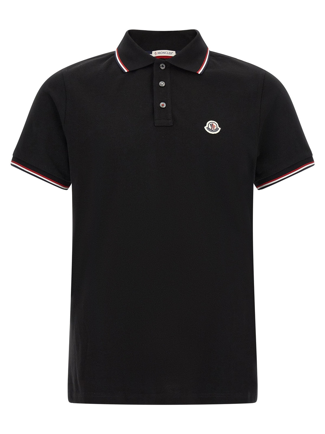 Moncler - Tricolor trim polo shirt Black