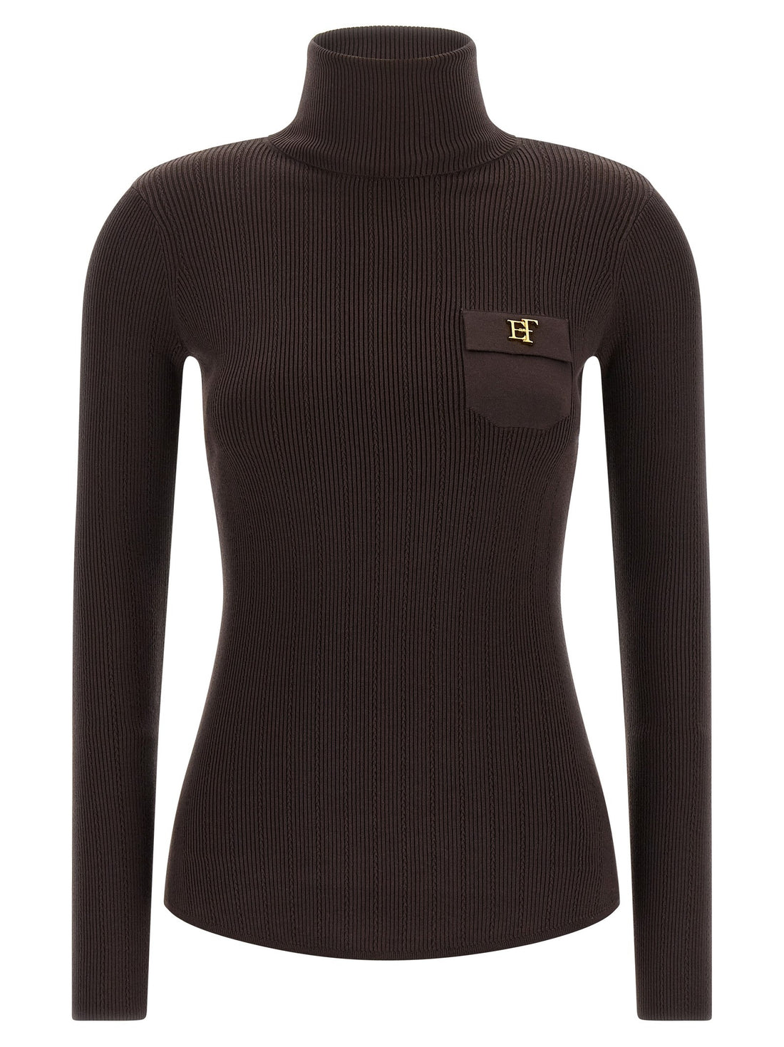 Elisabetta Franchi - Tricot turtleneck Brown