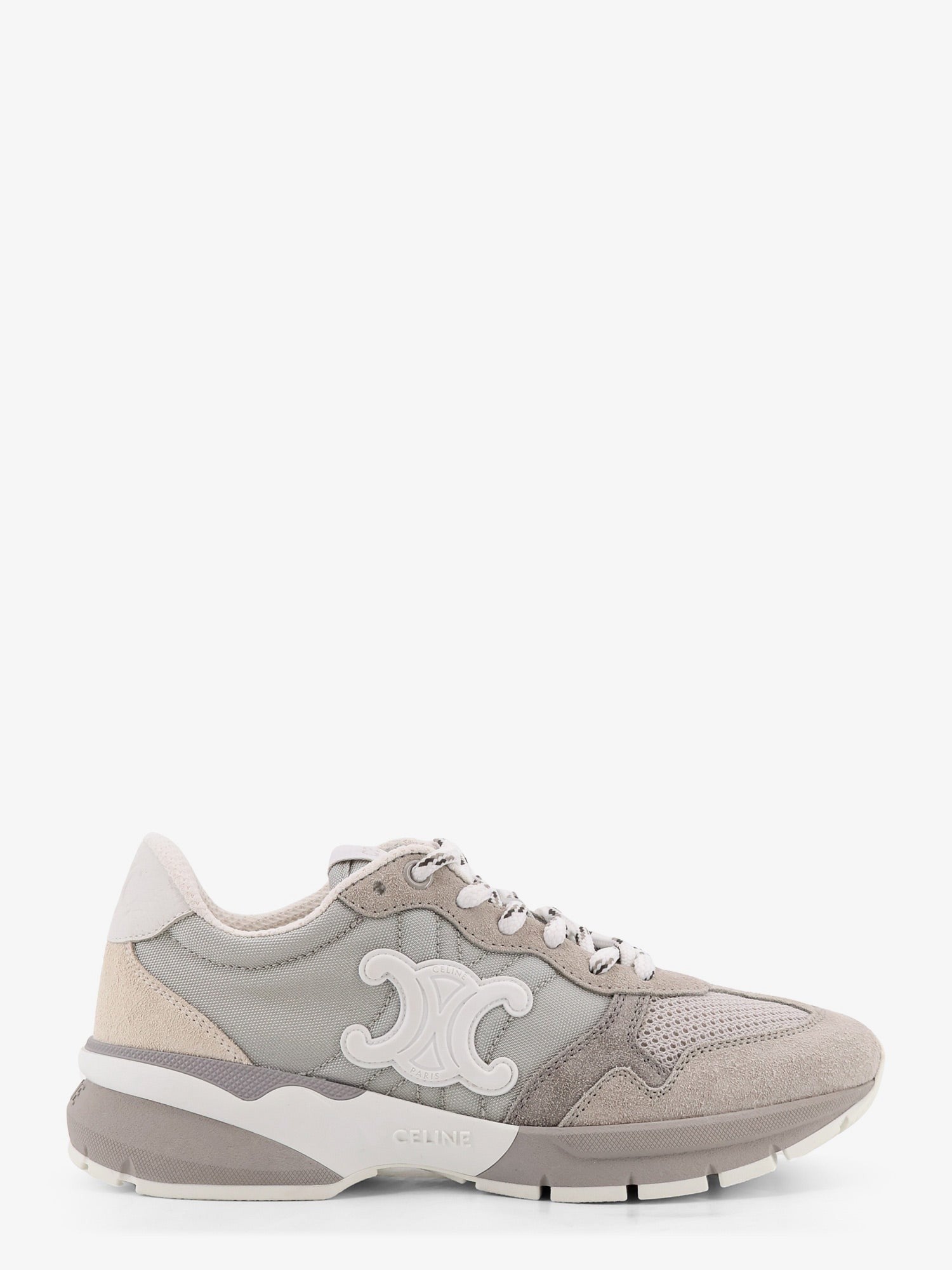 Trio Lace Up suede and mesh sneakers