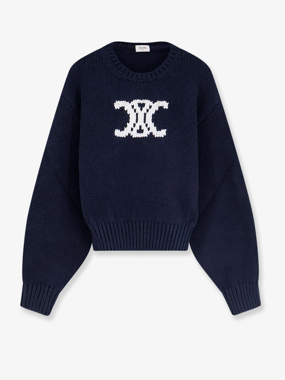 Celine - Triomphe cotton blend sweater Navywhite L