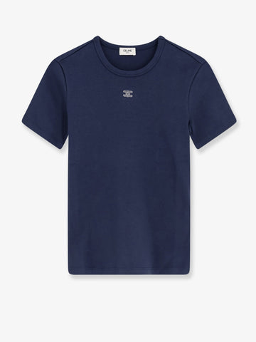 Triomphe cotton blend T-shirt with embroidered logo triomphe-cotton-blend-t-shirt-with-embroidered-logo