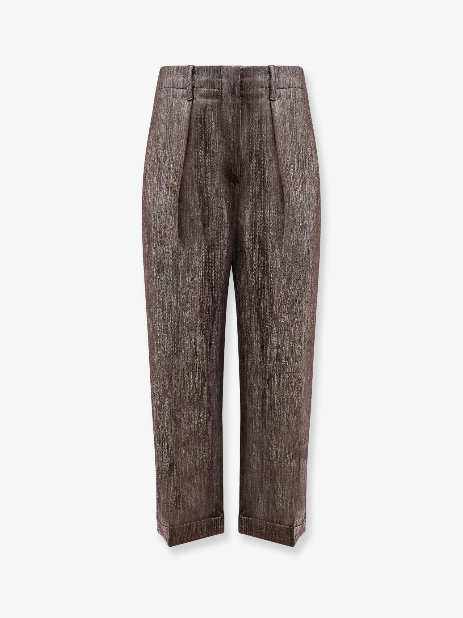 Trousers with lurex effect