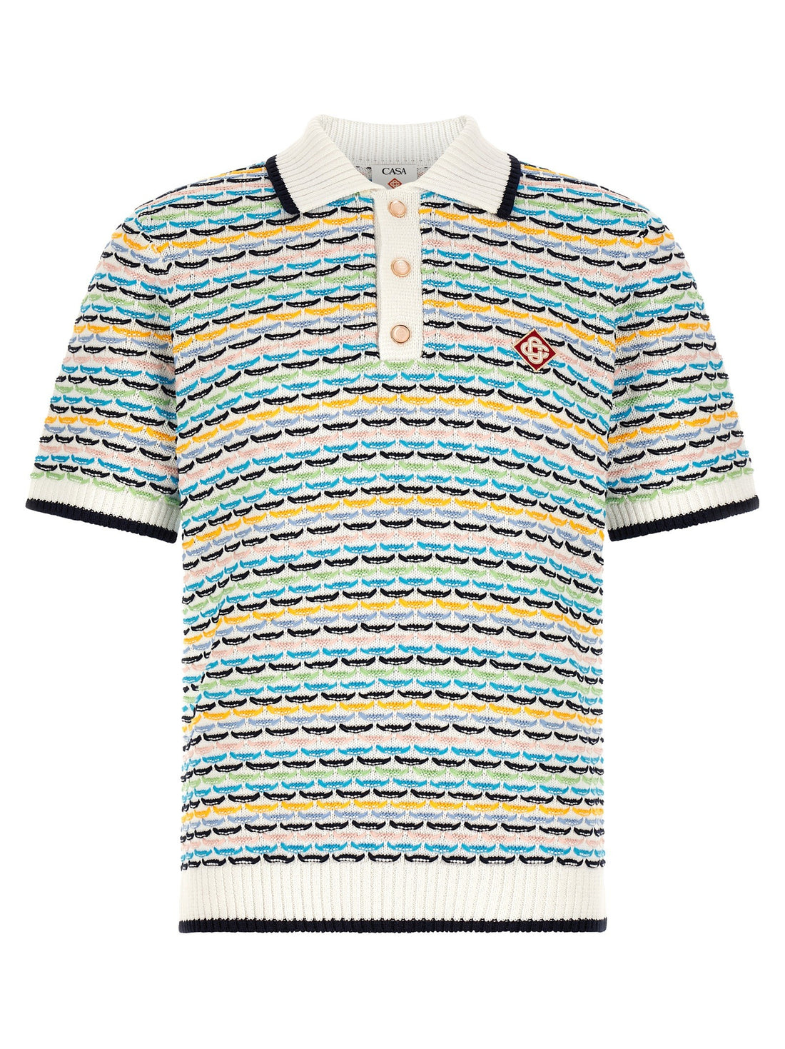 CASABLANCA - 'Tuck Stitch' polo shirt MULTICOLOR