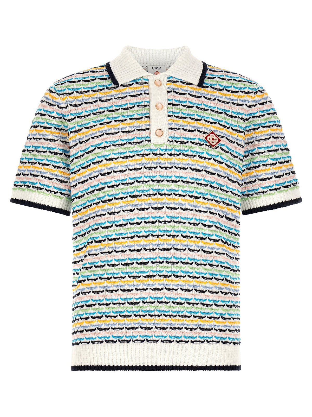 CASABLANCA - 'Tuck Stitch' polo shirt MULTICOLOR