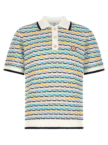 CASABLANCA - 'Tuck Stitch' polo shirt MULTICOLOR