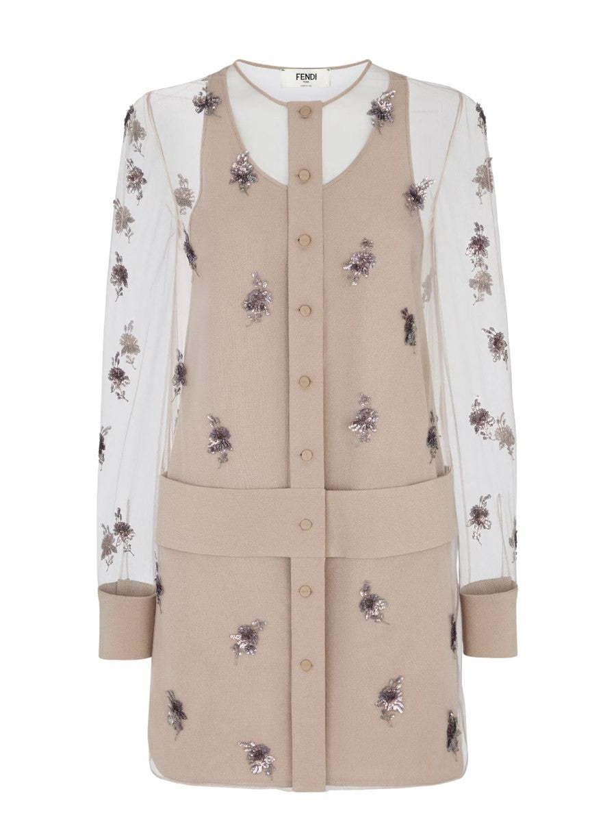 TULLE DRESS WITH EMBROIDERY