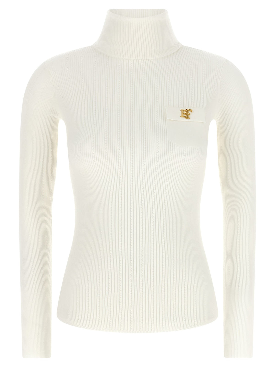 Elisabetta Franchi - Turtleneck embroidery à jour White