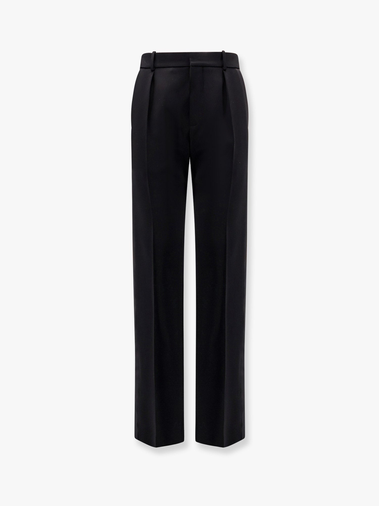 Tuxedo wool trouser with lateral satin bands