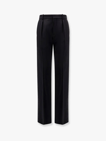 Tuxedo wool trouser with lateral satin bands