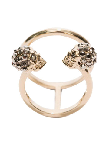 Alexander Mcqueen Alexander McQueen Twin Skull Double Ring – Gold