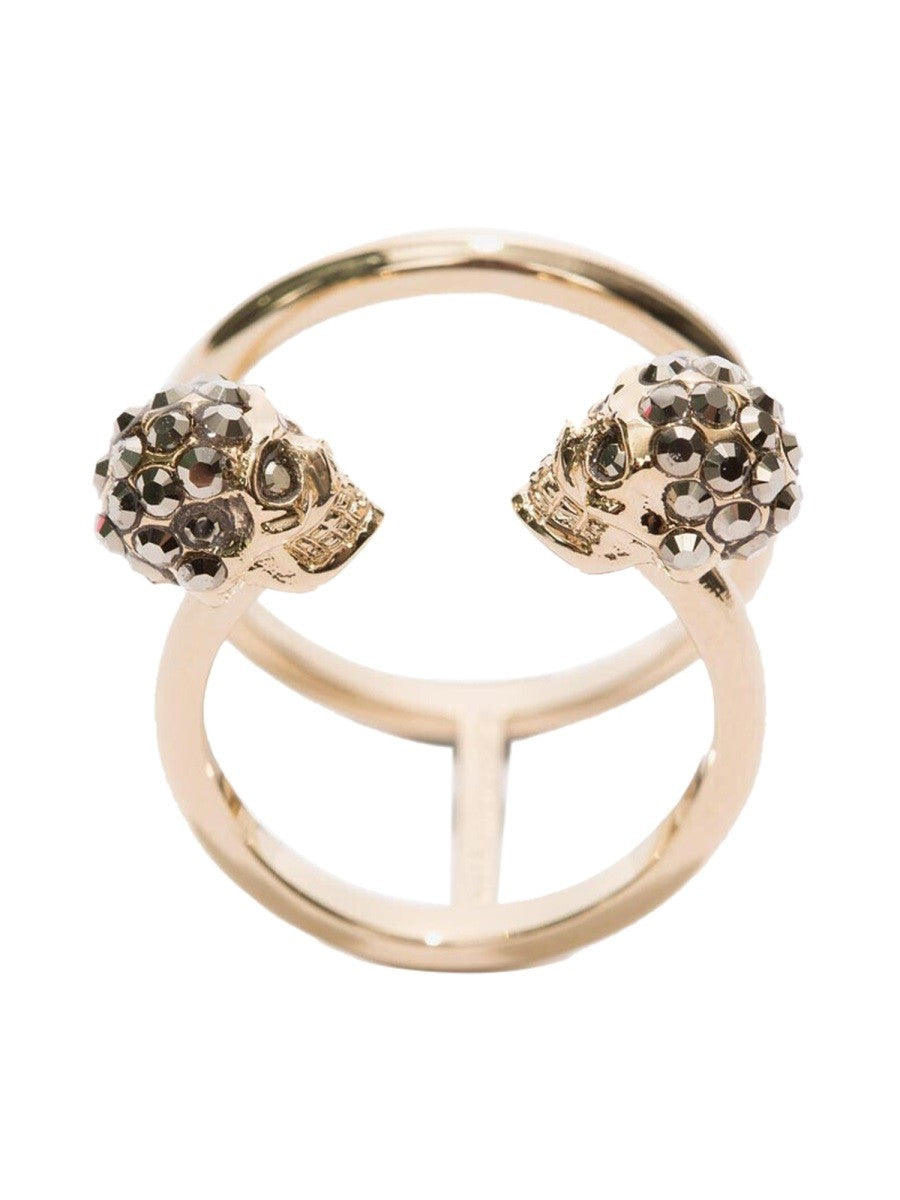 Alexander Mcqueen Alexander McQueen Twin Skull Double Ring – Gold