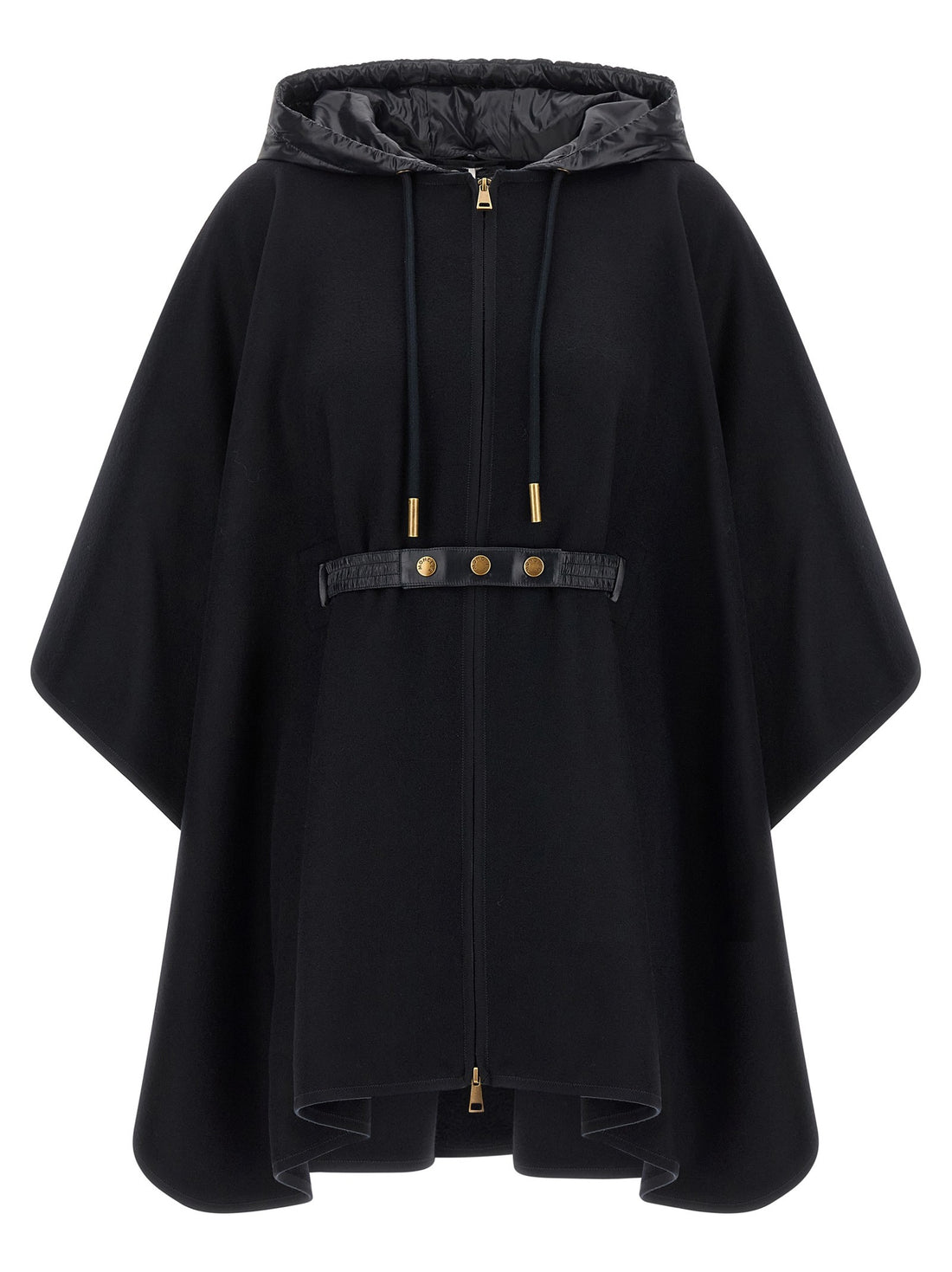 Moncler - Two-material cape Blue U