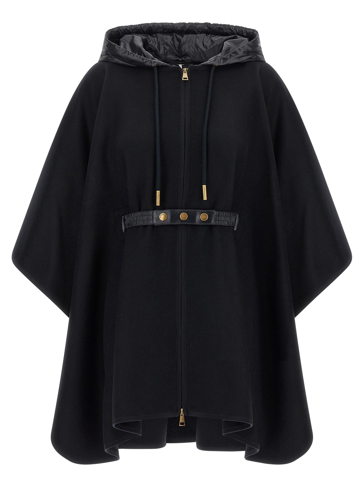 Moncler - Two-material cape Blue U