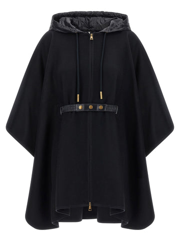 Moncler - Two-material cape Blue U