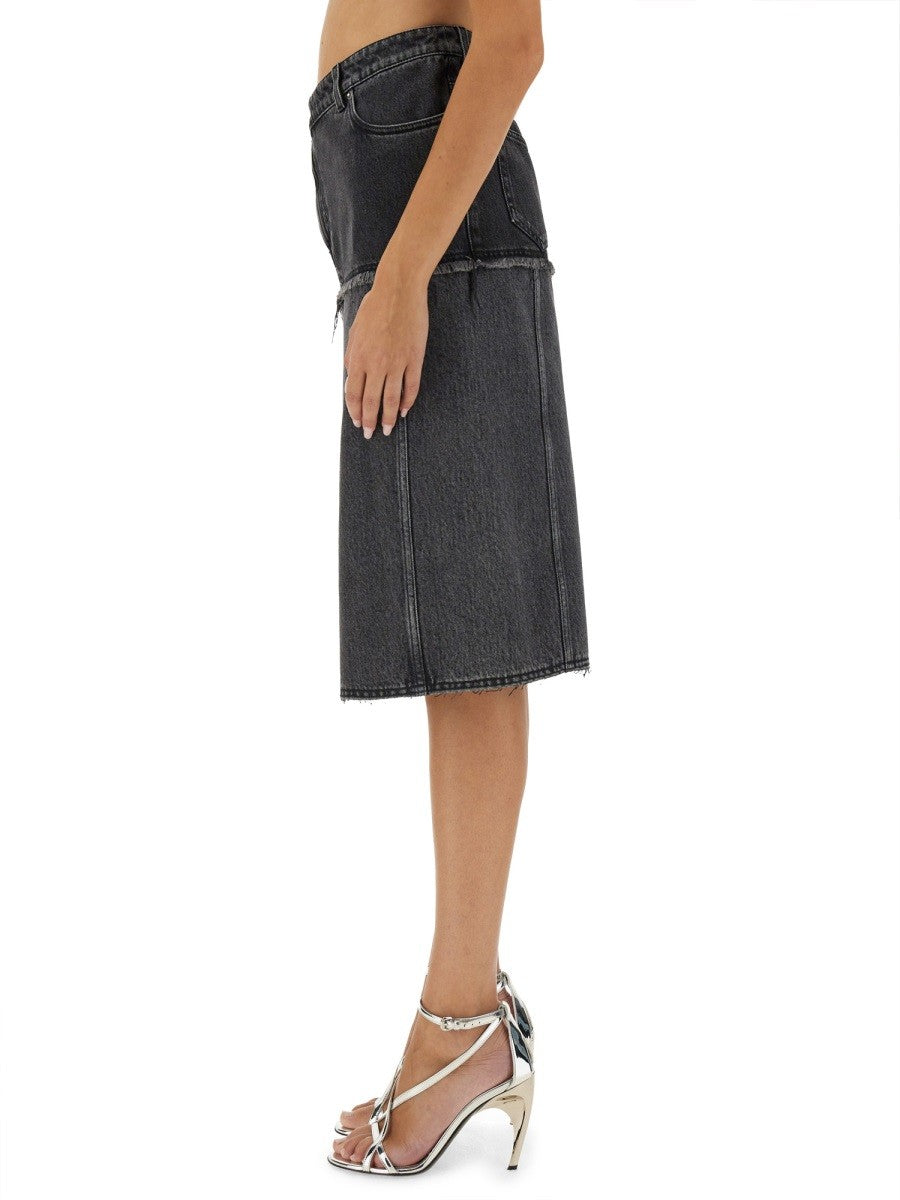 TWO-TONE DENIM SKIRT